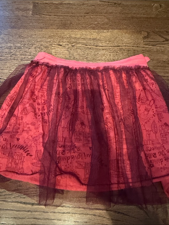 naartjie Other - Naartjie Girls Red burgundy Tulle Overlay Skirt sz 9